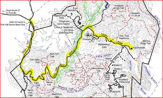 Map to Race Start Line Coming From Pineville.JPG